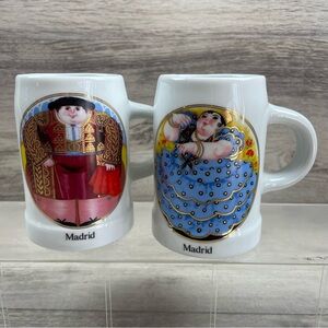 ROYUELA Hand Painted Fernando Botero Style MATADOR 2 Mug Steins Travel Madrid